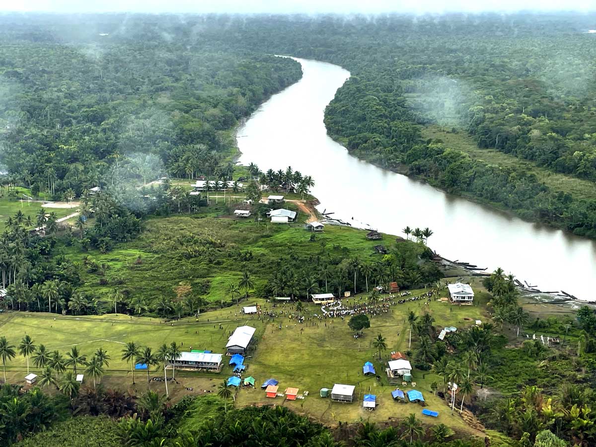 A bird’s eye view of the Tabo community in Papua New Guinea.